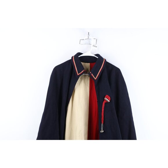 Vtg 30s 40s Distressed Heavyweight Wool Military Band Cape Nurse Cloak Womens - Picture 2 of 16